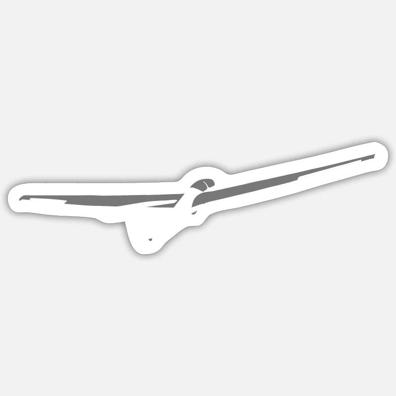 ask21 Glider Glider Glider Glider - Sticker size S (10 x 10 cm) - white matte