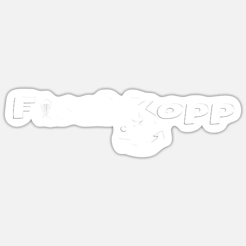 Fischkopp - Sticker Größe S (10 x 10 cm) - Mattweiß