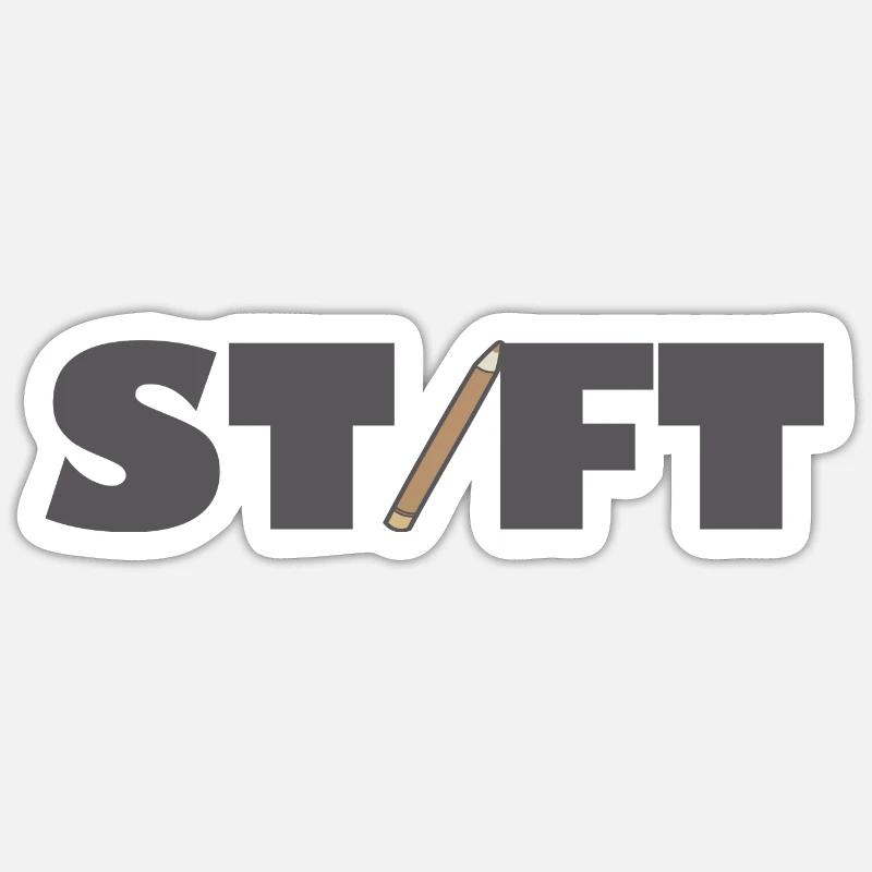 Stift - Sticker Größe S (10 x 10 cm) - Mattweiß