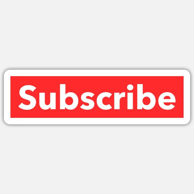 Subscribe - Sticker taille S (10 x 10 cm) - blanc mat