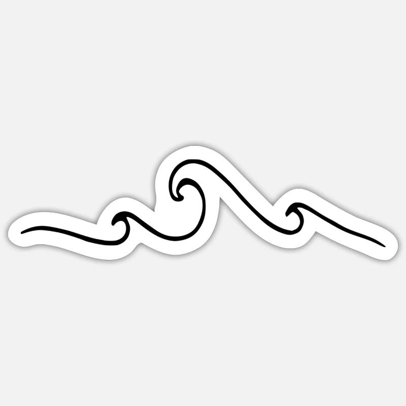 Waves - Sticker size S (10 x 10 cm) - white matte