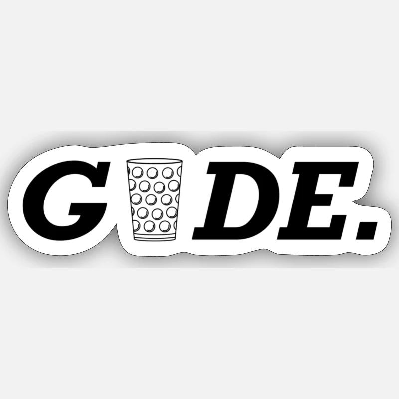 GUDE Schobbeglas - Sticker Größe S (10 x 10 cm) - Mattweiß