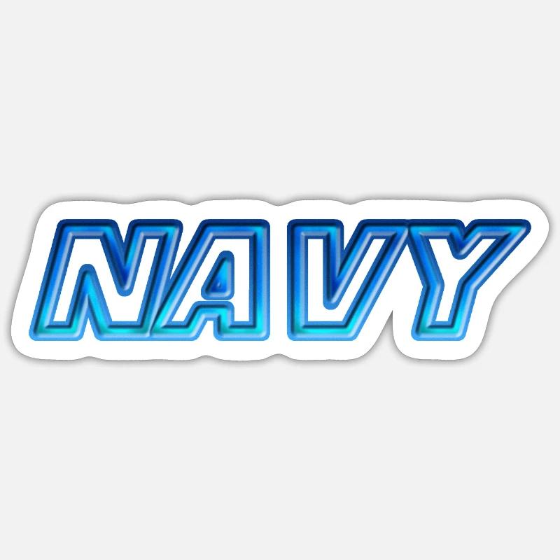 Navy - Sticker taille S (10 x 10 cm) - blanc mat