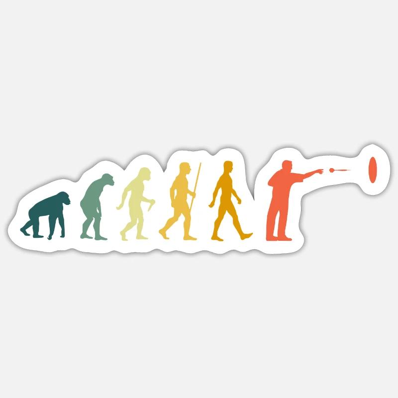 Fléchettes Évolution Fléchettes Fléchettes Rétro - Sticker taille S (10 x 10 cm) - blanc mat