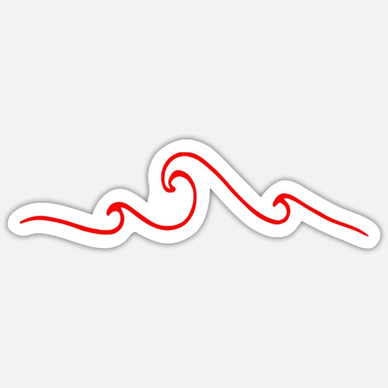 Vagues - Sticker taille S (10 x 10 cm) - blanc mat