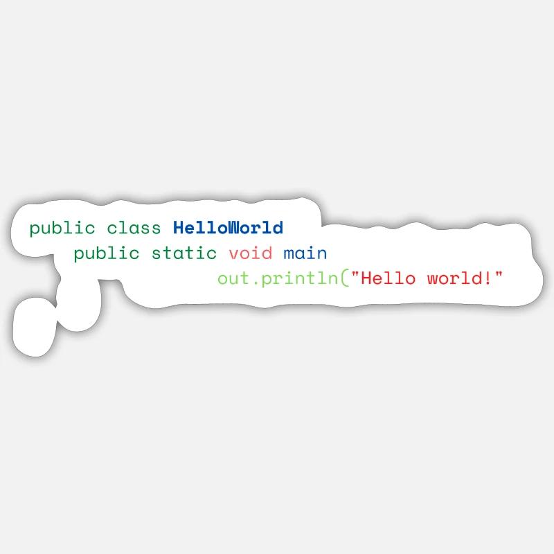 Java Hello World - Sticker Größe S (10 x 10 cm) - Mattweiß