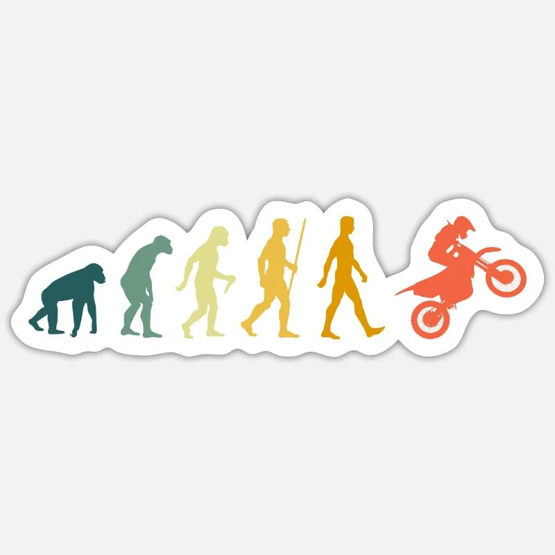 Motocross Evolution Enduro Retro - Sticker Größe S (10 x 10 cm) - Mattweiß