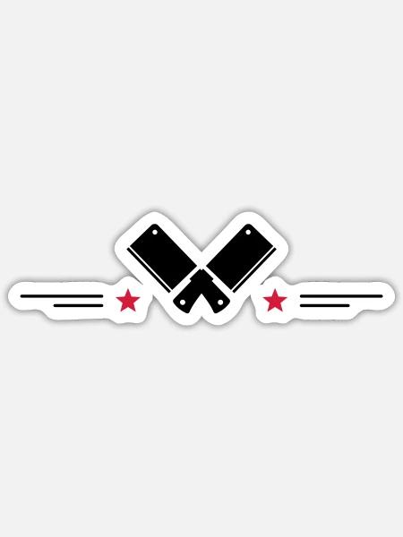 Küchenmesser für Sterneköche - Sticker Größe S (10 x 10 cm) - Mattweiß