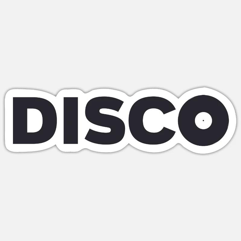 discothèque - Sticker taille S (10 x 10 cm) - blanc mat