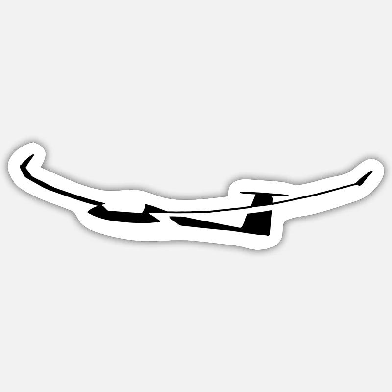 Glider Gliding Glider Glider Pilot Pilot - Sticker size S (10 x 10 cm) - white matte