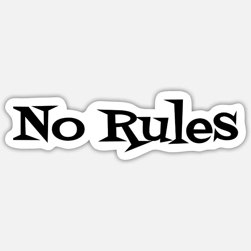 no rules - Sticker taille S (10 x 10 cm) - blanc mat