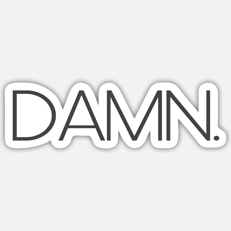 Damn - Sticker taille S (10 x 10 cm) - blanc mat