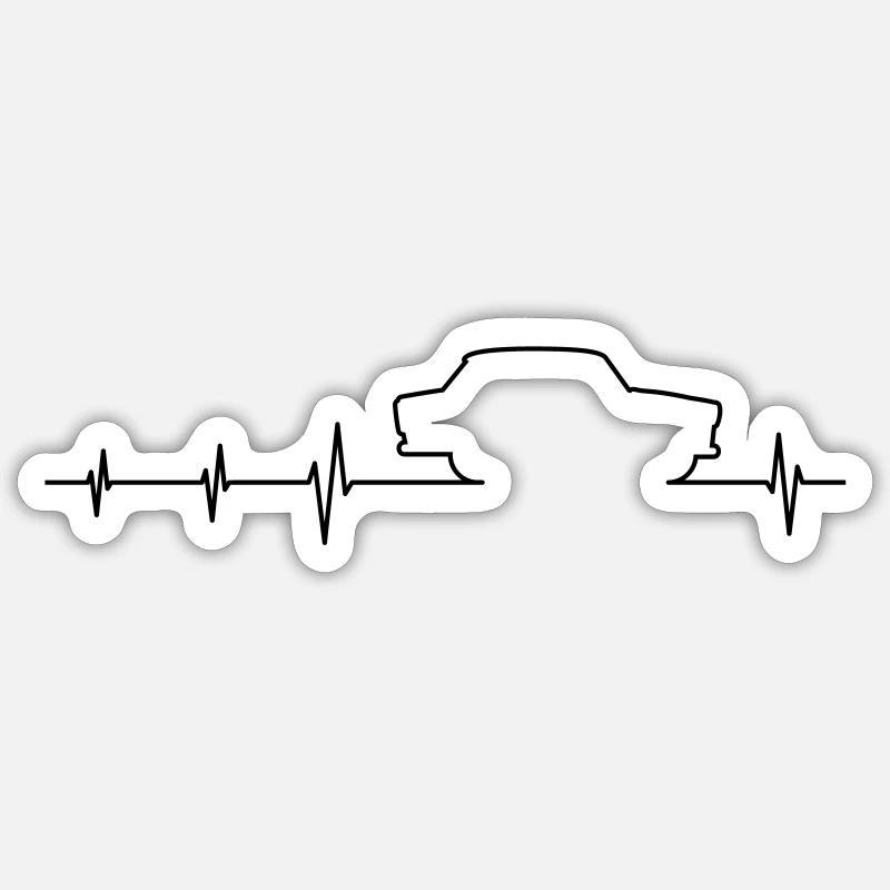 Trabi 601 ECG - Sticker taille S (10 x 10 cm) - blanc mat
