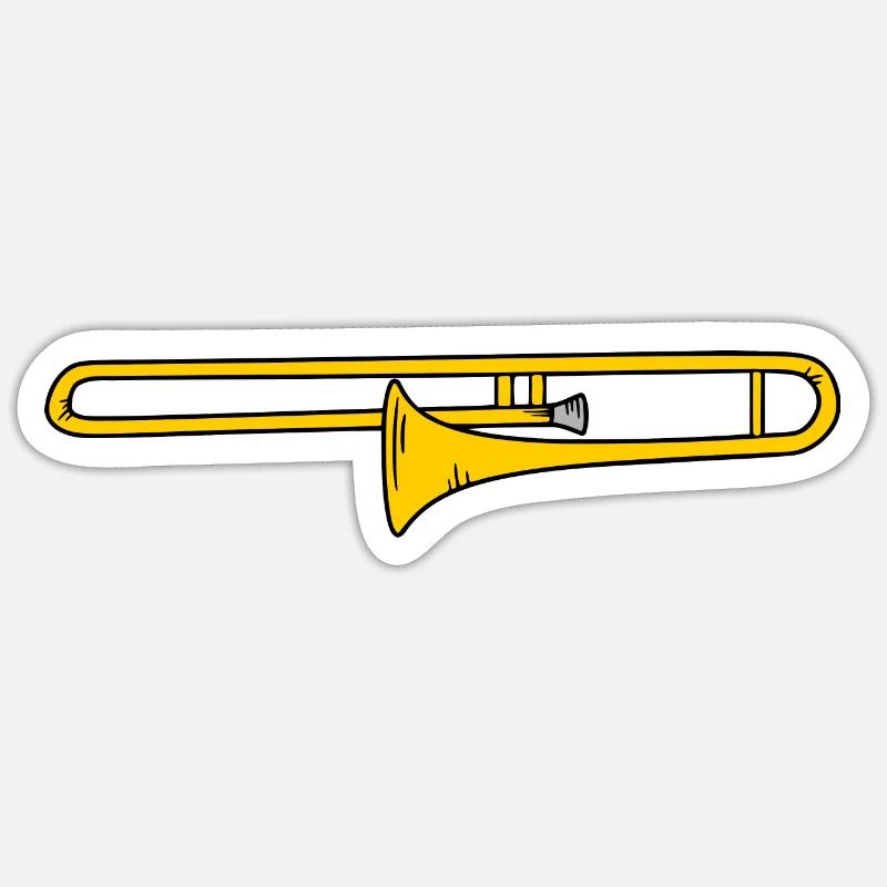 trombone - Sticker size S (10 x 10 cm) - white matte