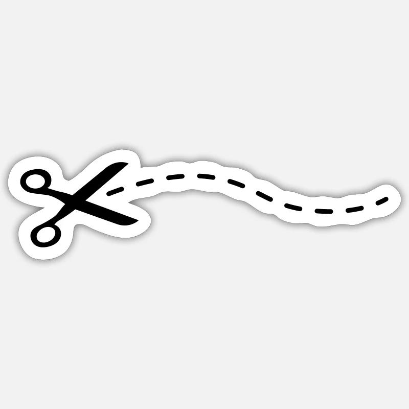 Ciseaux découpage - Sticker taille S (10 x 10 cm) - blanc mat