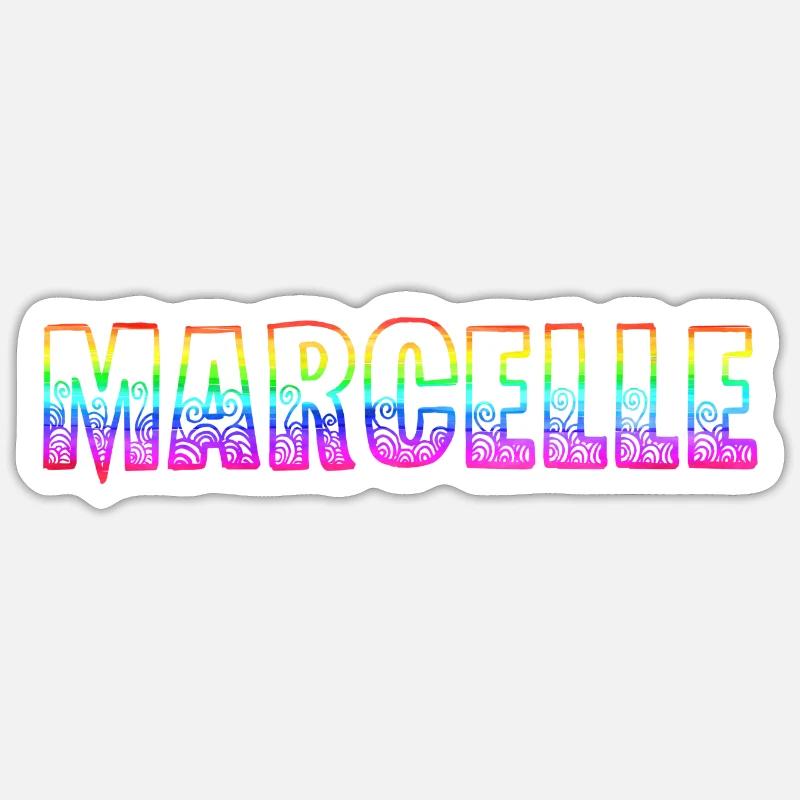 marcelle rs regenbogen - Sticker Größe S (10 x 10 cm) - Mattweiß