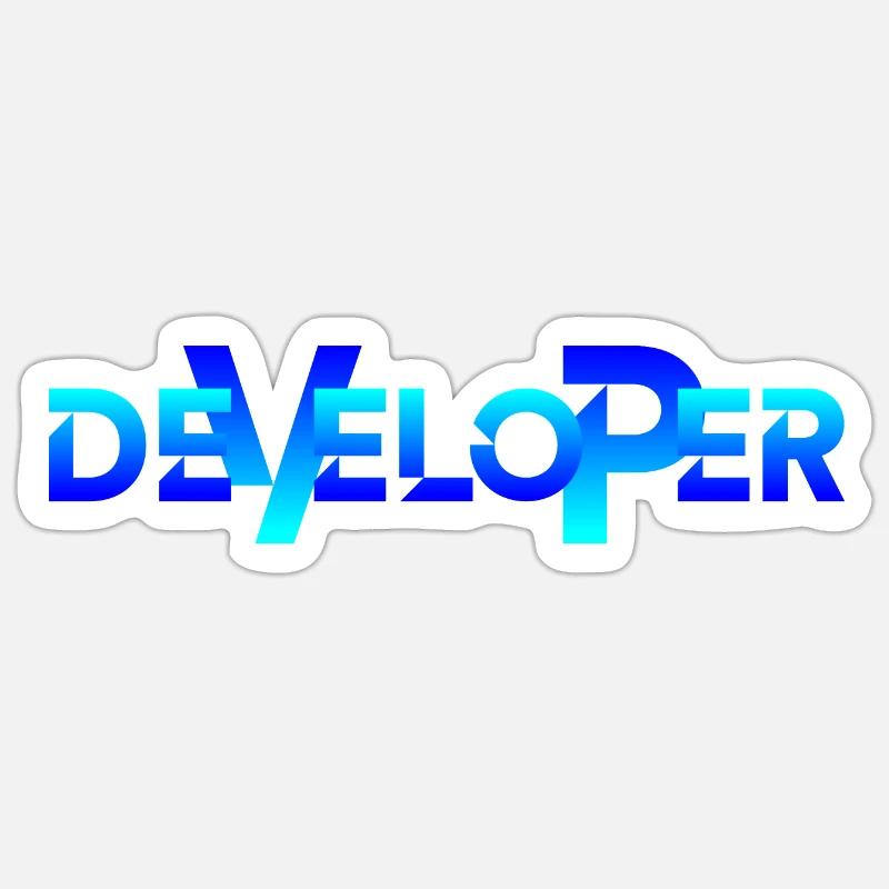 DEVELOPER - Sticker taille S (10 x 10 cm) - blanc mat