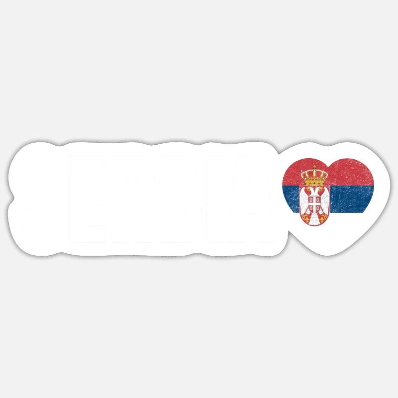 Serbie - Sticker taille S (10 x 10 cm) - blanc mat