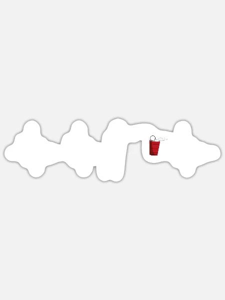 Saufen Biertrinker Geschenke Trinkspiel Bierpong - Sticker Größe S (10 x 10 cm) - Mattweiß