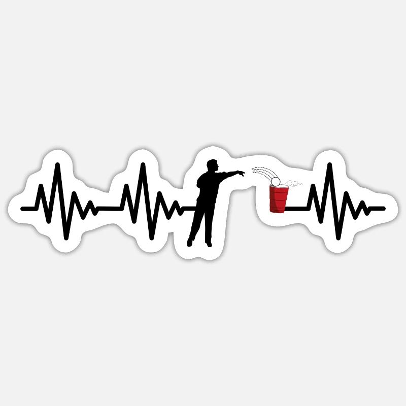 Saufen Biertrinker Geschenke Trinkspiel Bierpong - Sticker Größe S (10 x 10 cm) - Mattweiß