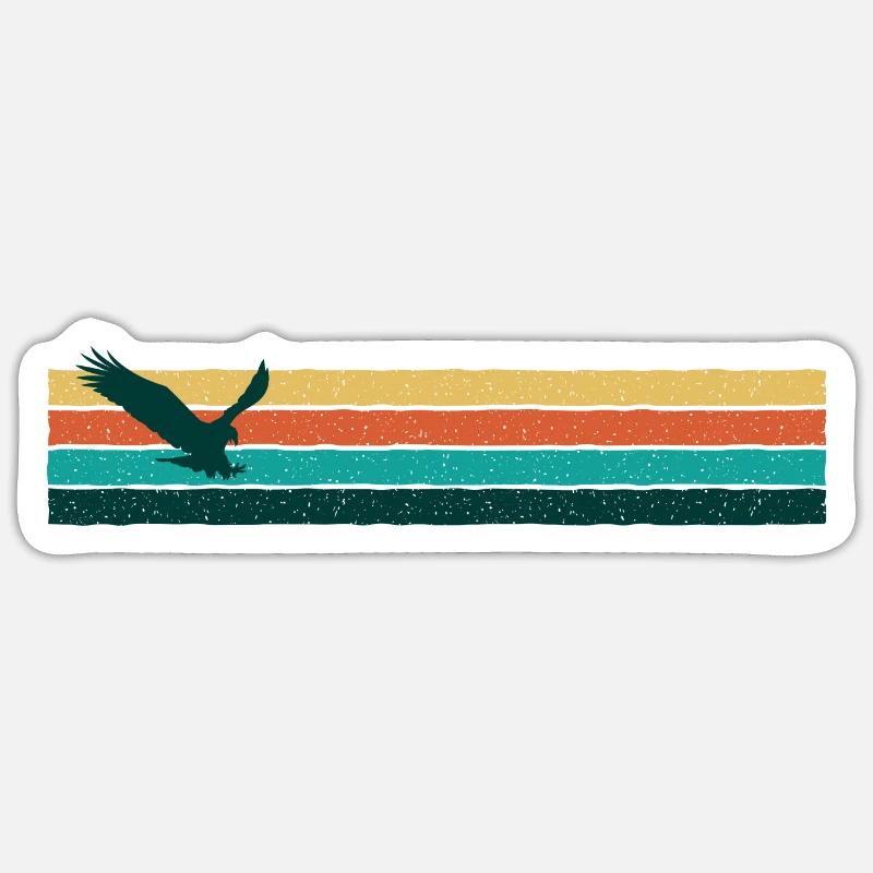 retro eagle Sticker size S (10 x 10 cm)