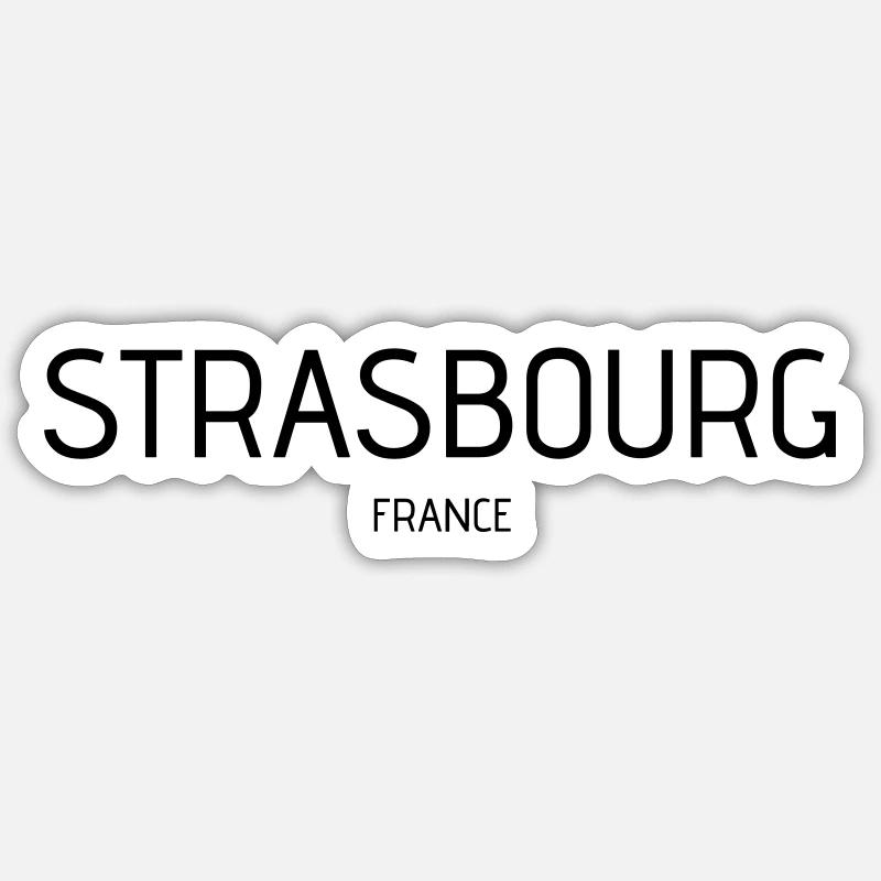 Strasbourg - Sticker taille S (10 x 10 cm) - blanc mat