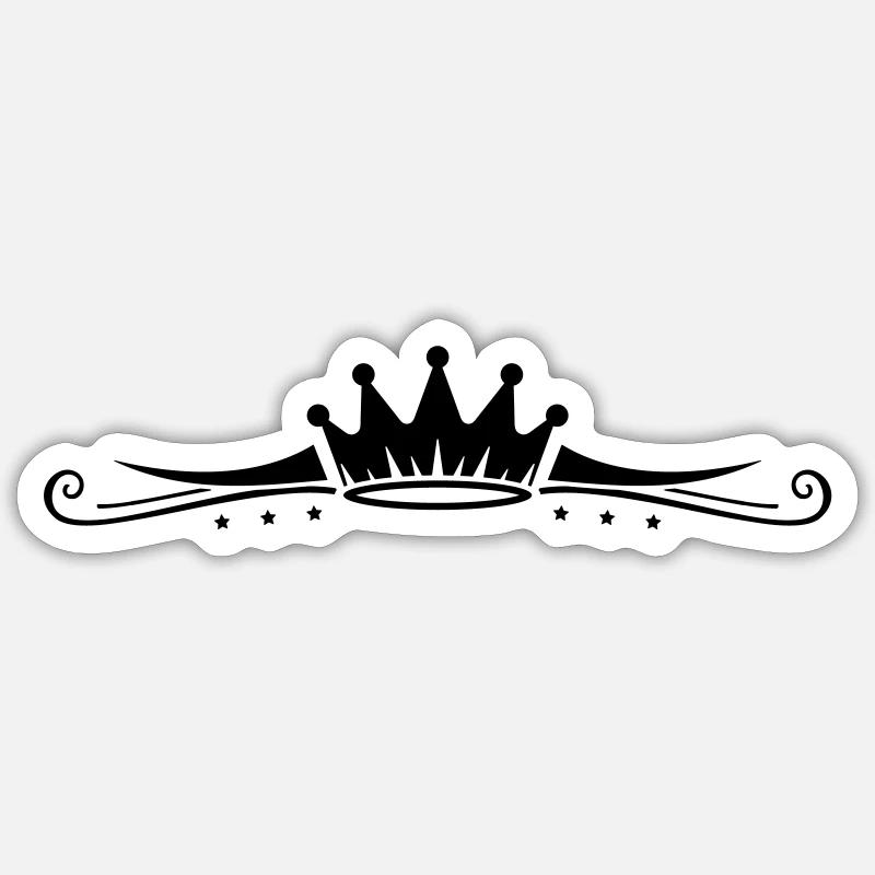 Crown Symbol Line - Sticker size S (10 x 10 cm) - white matte
