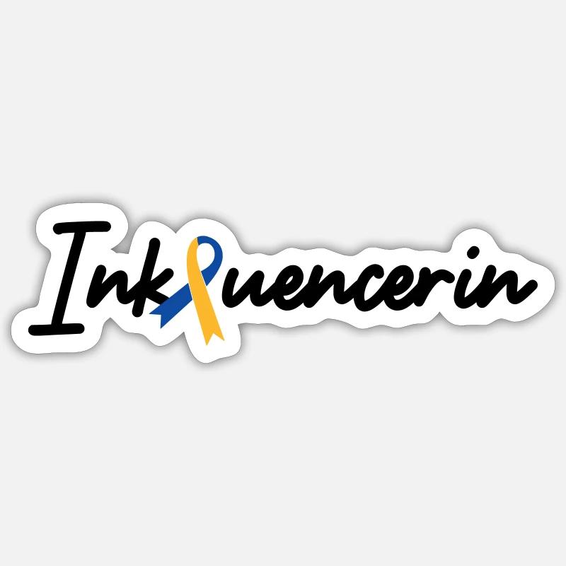 Inkluencerin Down Syndrom - Sticker Größe S (10 x 10 cm) - Mattweiß