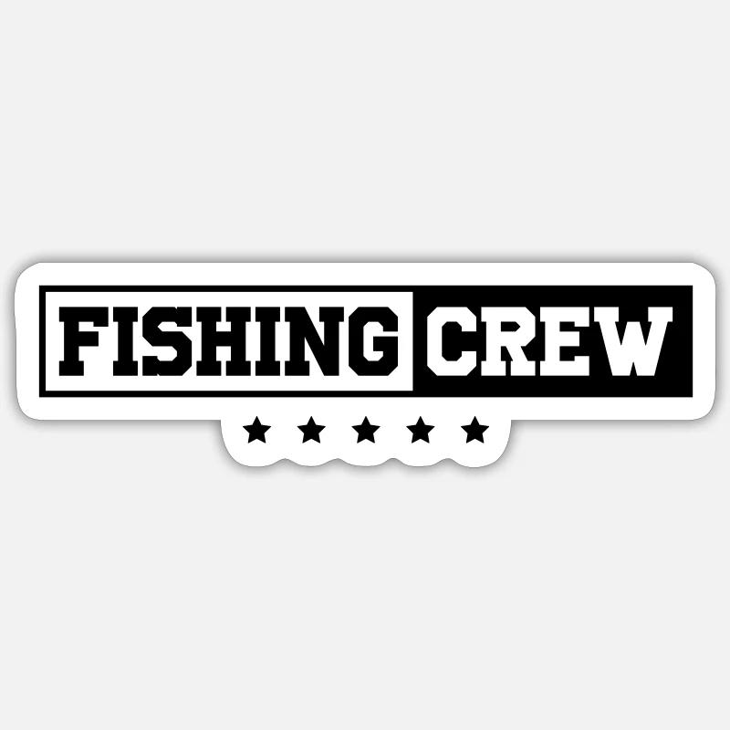 équipage de pêche - Sticker taille S (10 x 10 cm) - blanc mat