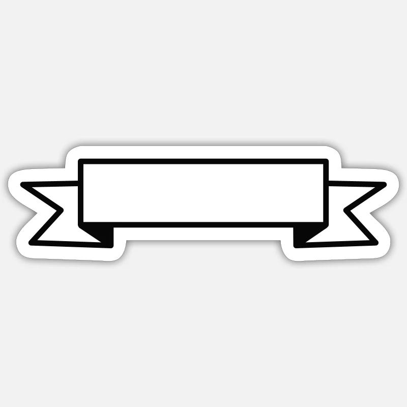 Bannière ruban blanc - Sticker taille S (10 x 10 cm) - blanc mat