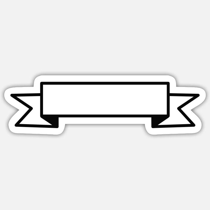 Bannière ruban blanc Sticker taille S (10 x 10 cm)