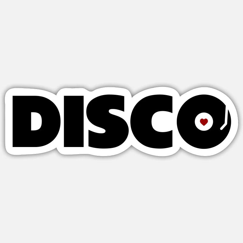 Discothèque - Sticker taille S (10 x 10 cm) - blanc mat