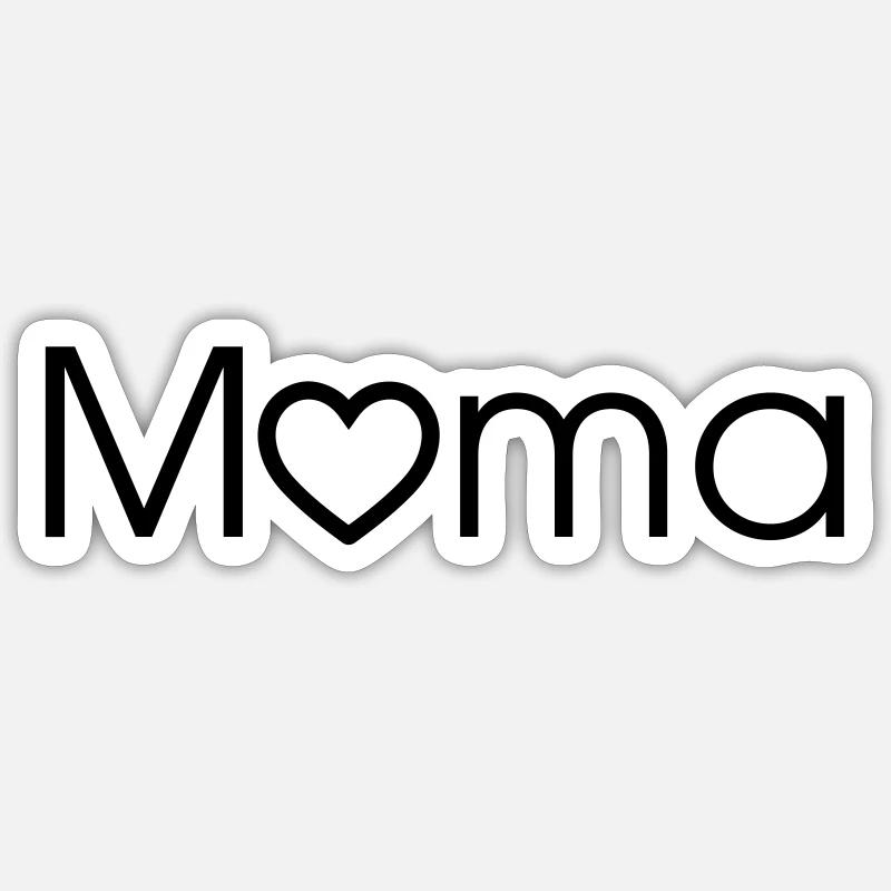 Mama mit Herz - Sticker Größe S (10 x 10 cm) - Mattweiß