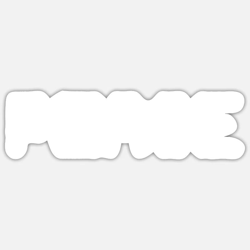 PEACE - PAIX - BLANC - Sticker taille S (10 x 10 cm) - blanc mat