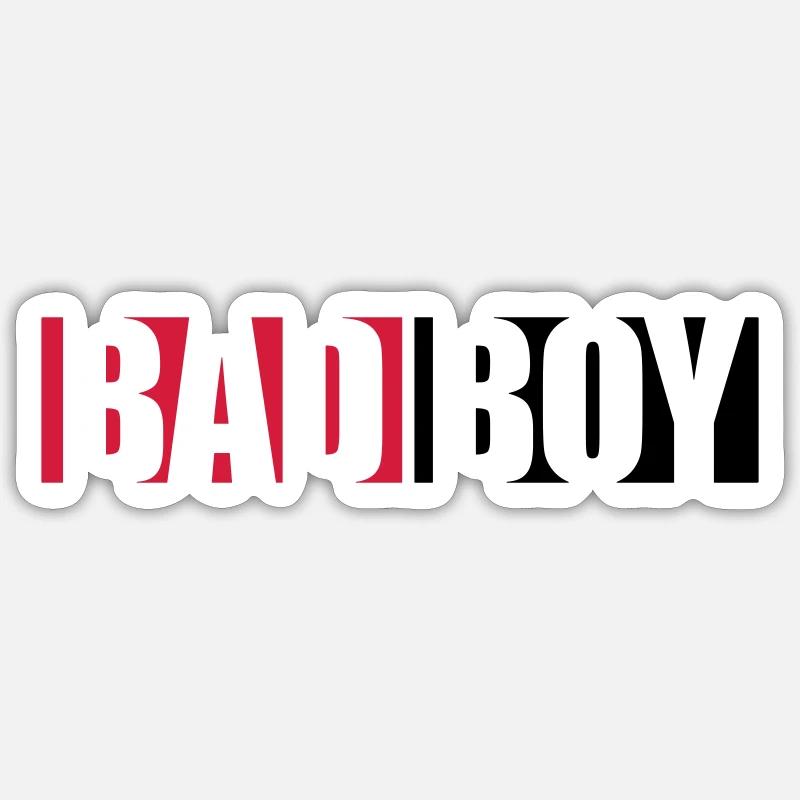 Text Bad Boy - Sticker Größe S (10 x 10 cm) - Mattweiß