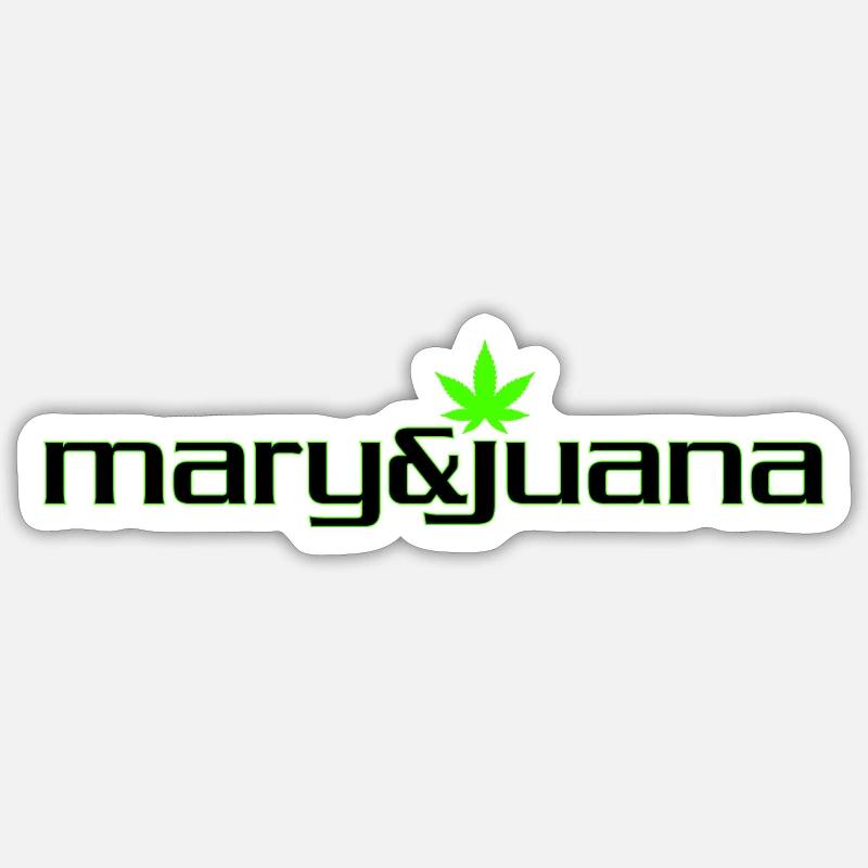 Marijuana - Sticker taille S (10 x 10 cm) - blanc mat