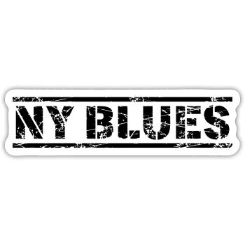 NY Blues - Sticker Größe S (10 x 10 cm) - Mattweiß - Vorne