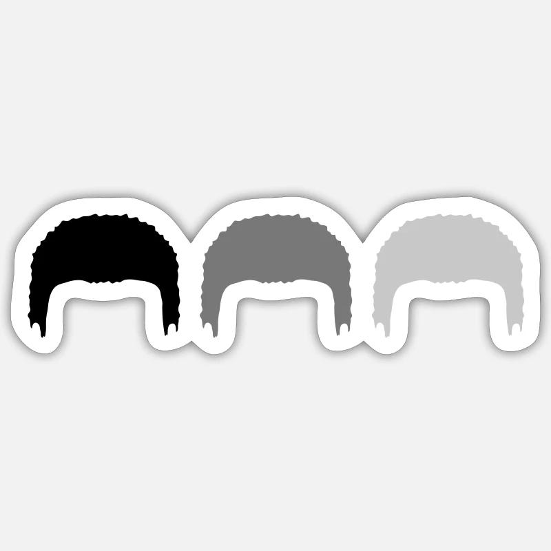 Evolution Team Opas Haare - Sticker Größe S (10 x 10 cm) - Mattweiß
