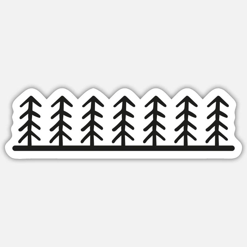 Forest Trees Landscape - Sticker size S (10 x 10 cm) - white matte