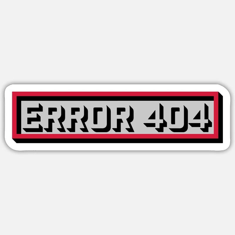 Erreur 404 Message Ordinateur Sticker taille S (10 x 10 cm)