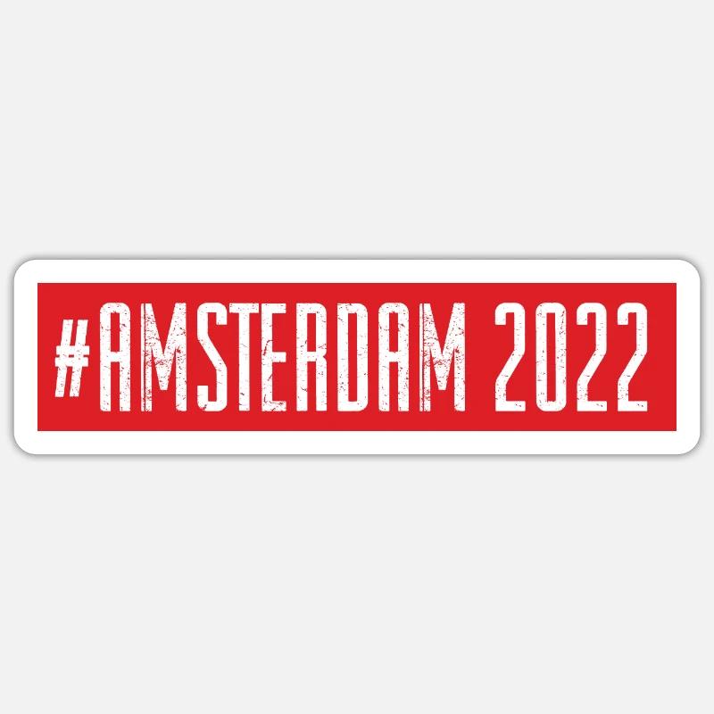 Amsterdam 2022 - Sticker Größe S (10 x 10 cm) - Mattweiß