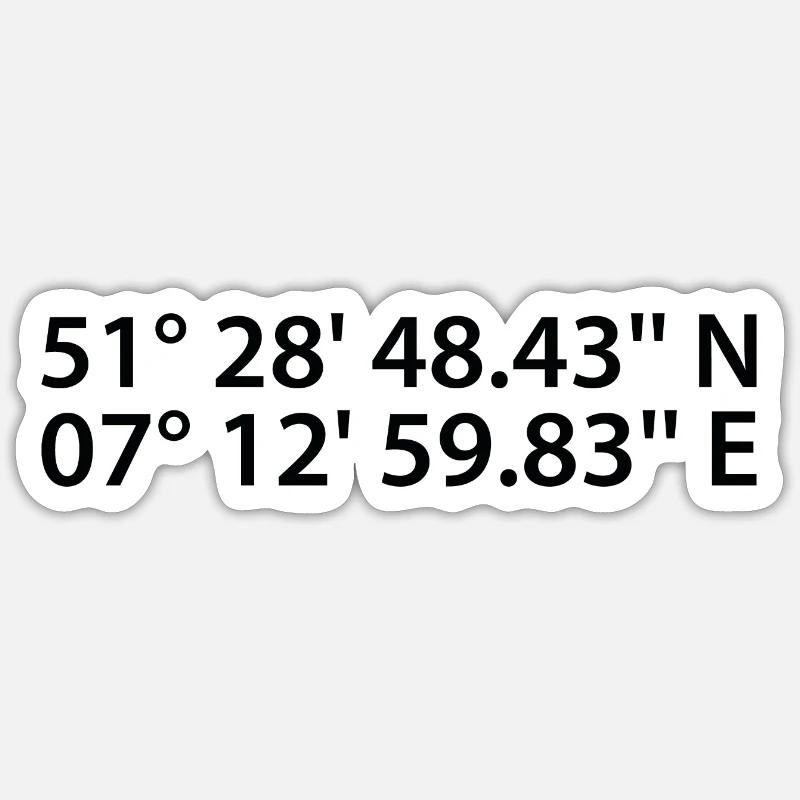 Bochum coordinates Sticker size S (10 x 10 cm)