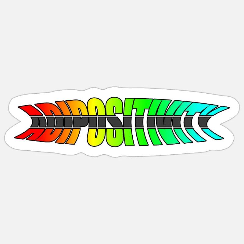 Arc-en-ciel d’adiposité - Sticker taille S (10 x 10 cm) - blanc mat