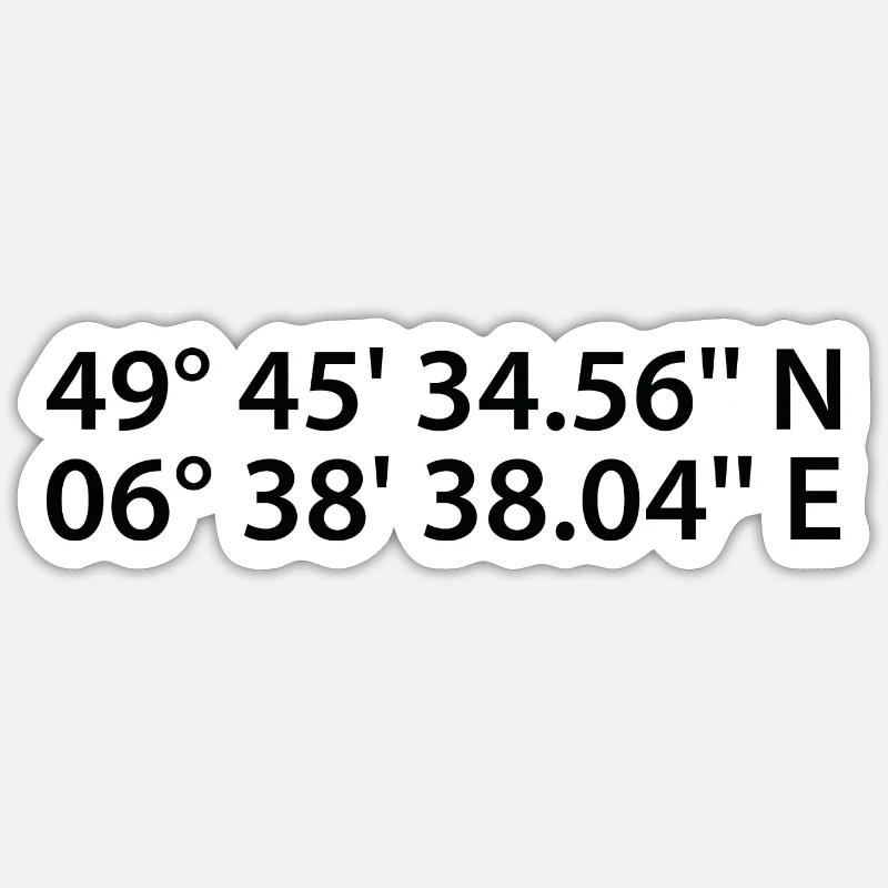 Coordonnées de Trèves - Sticker taille S (10 x 10 cm) - blanc mat