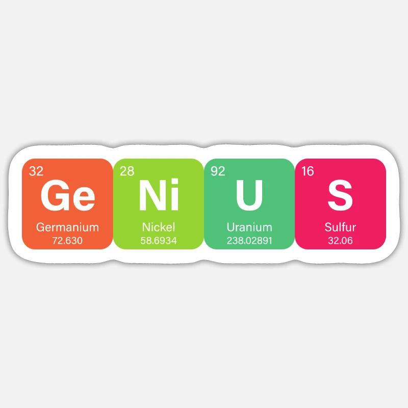 Genius Periodensystem Element Sticker Größe S (10 x 10 cm)