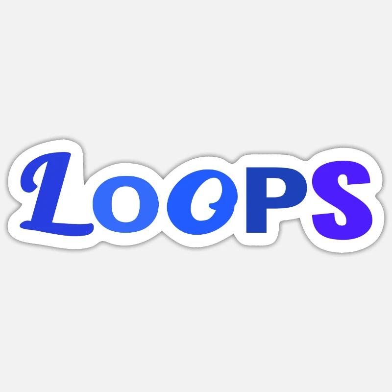 loops - Sticker Größe S (10 x 10 cm) - Mattweiß