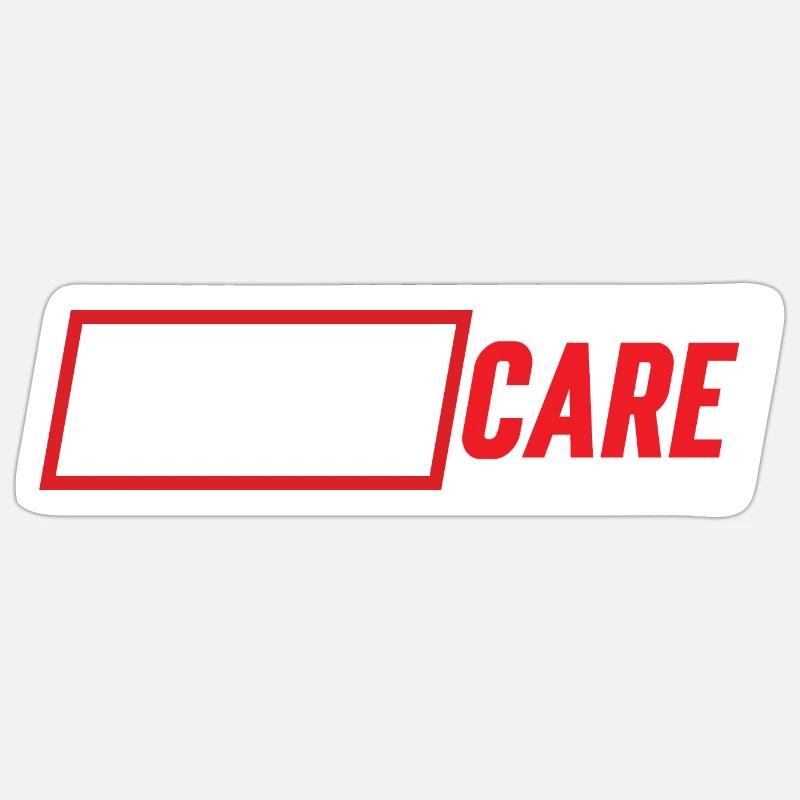 I don't care - Sticker taille S (10 x 10 cm) - blanc mat