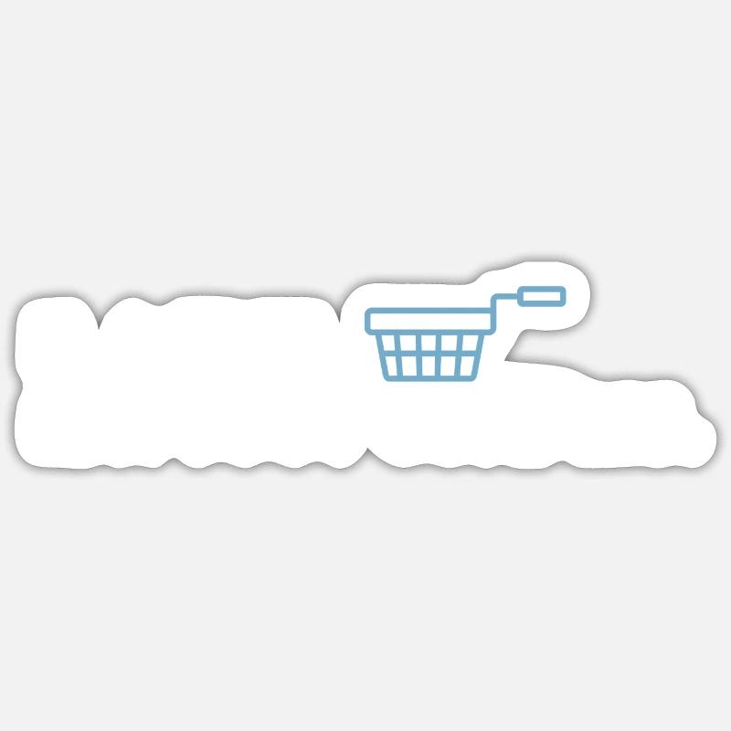 Il a frit - il a tout compris - gras c’est la vie - Sticker taille S (10 x 10 cm) - blanc mat