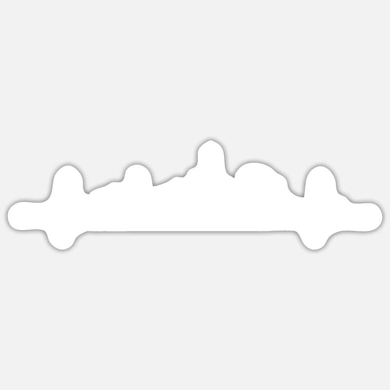 Hambourg skyline blanc - Sticker taille S (10 x 10 cm) - blanc mat