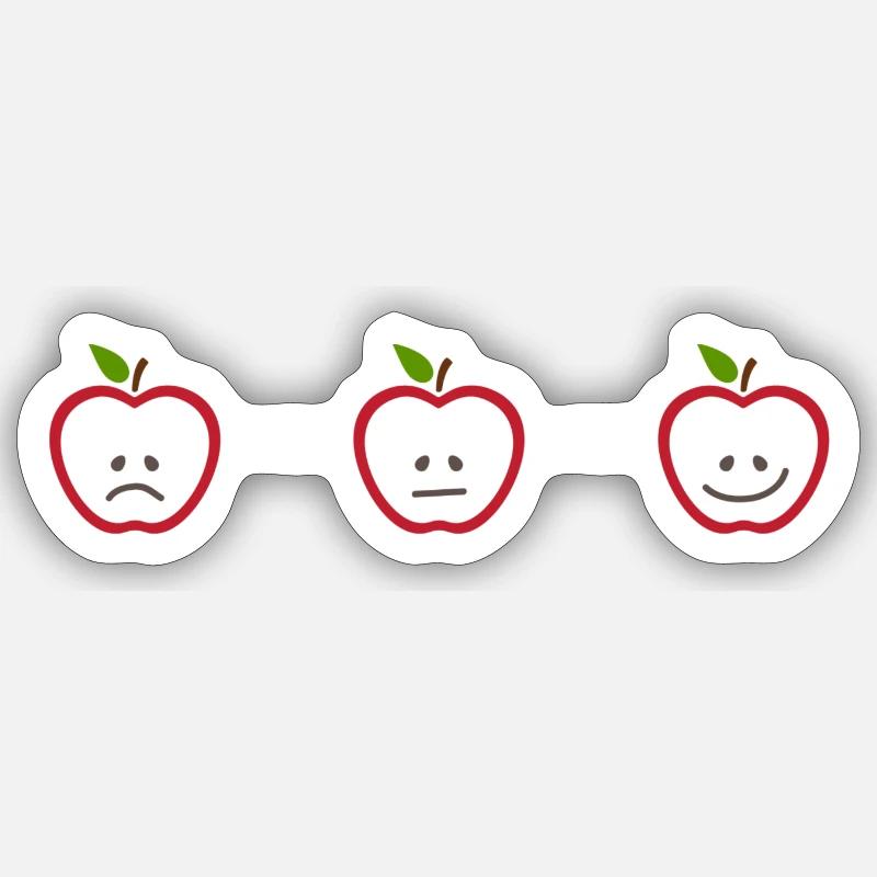 Äpfel mit unterschiedlichen Gesichtern Sticker Größe S (10 x 10 cm)